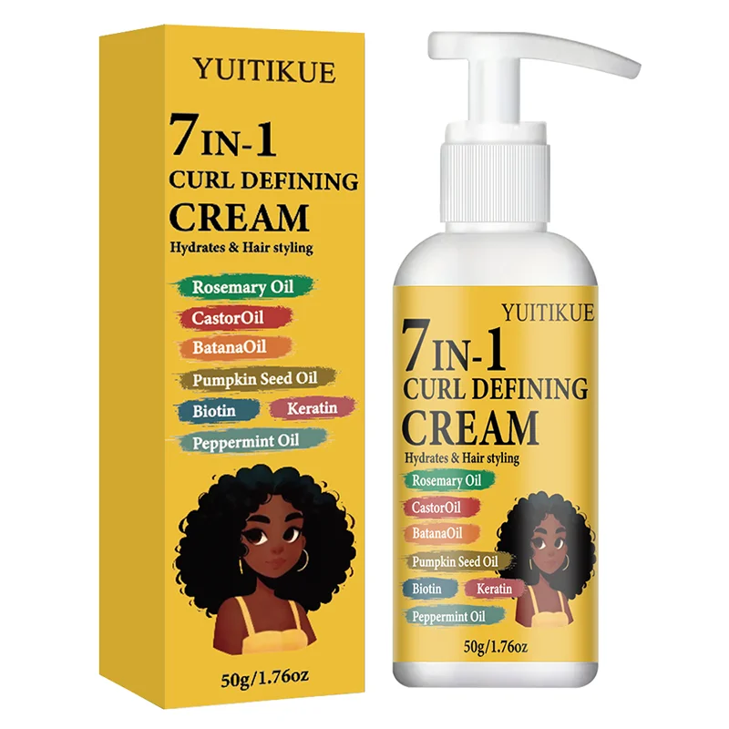 7 in 1 Curl Defining Hair Styling Cream with Rosemary and Castor Oil 50g