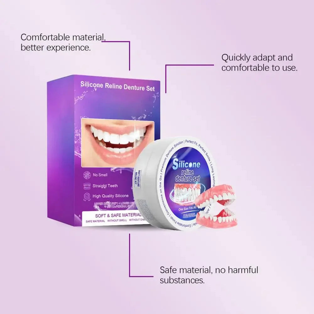 Temporary Silicone Denture Reliner Kit for Comfort Fit
