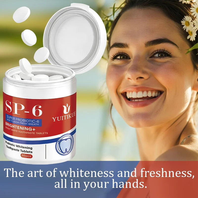 SP-6 Probiotic Toothpaste Tablets Mint Whitening Fresh Breath Care - 5