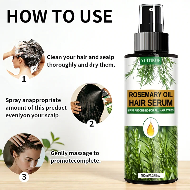 Rosemary Oil Hair Serum Fast Absorbing Scalp Treatment 100ml - 14