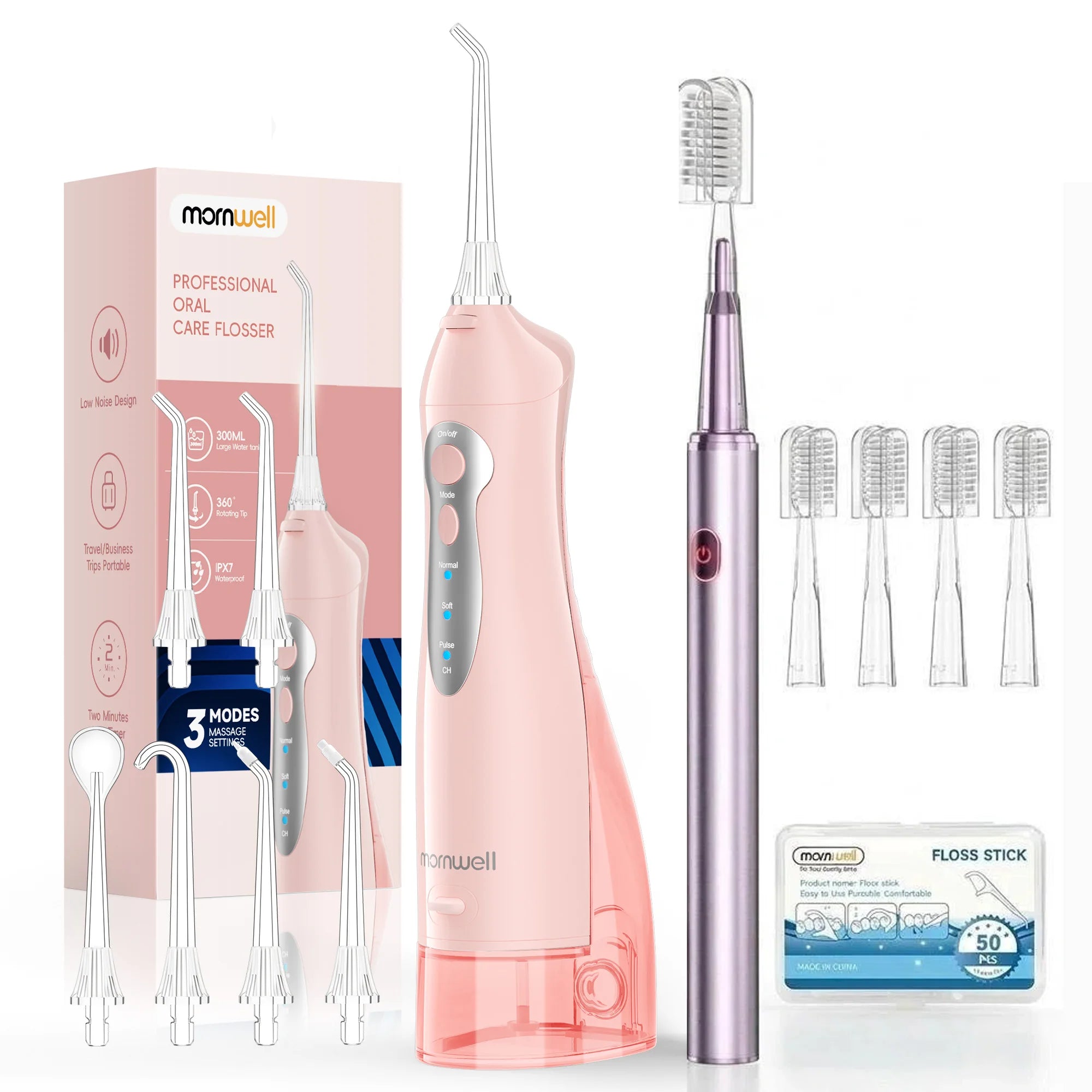 Portable Water Flosser and Electric Toothbrush Oral Care Set - 22