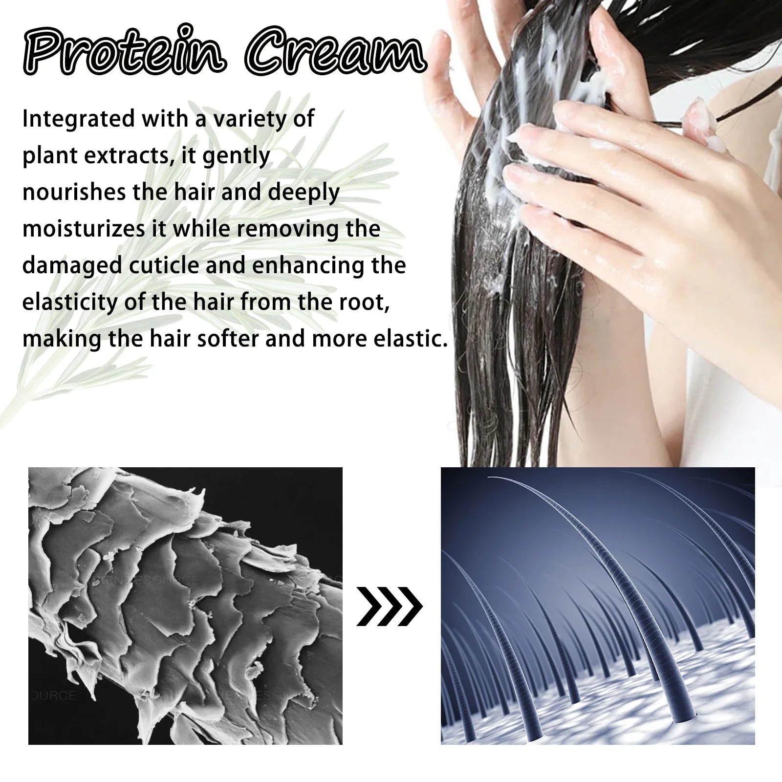 Rosemary Leave-In Protein Hair Repair Treatment Cream 100ml