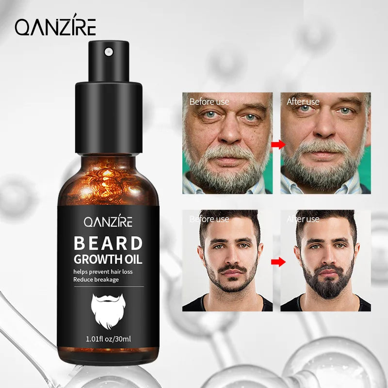 Qanzire Beard Growth Oil Natural Facial Hair Care and Grooming Serum - 2
