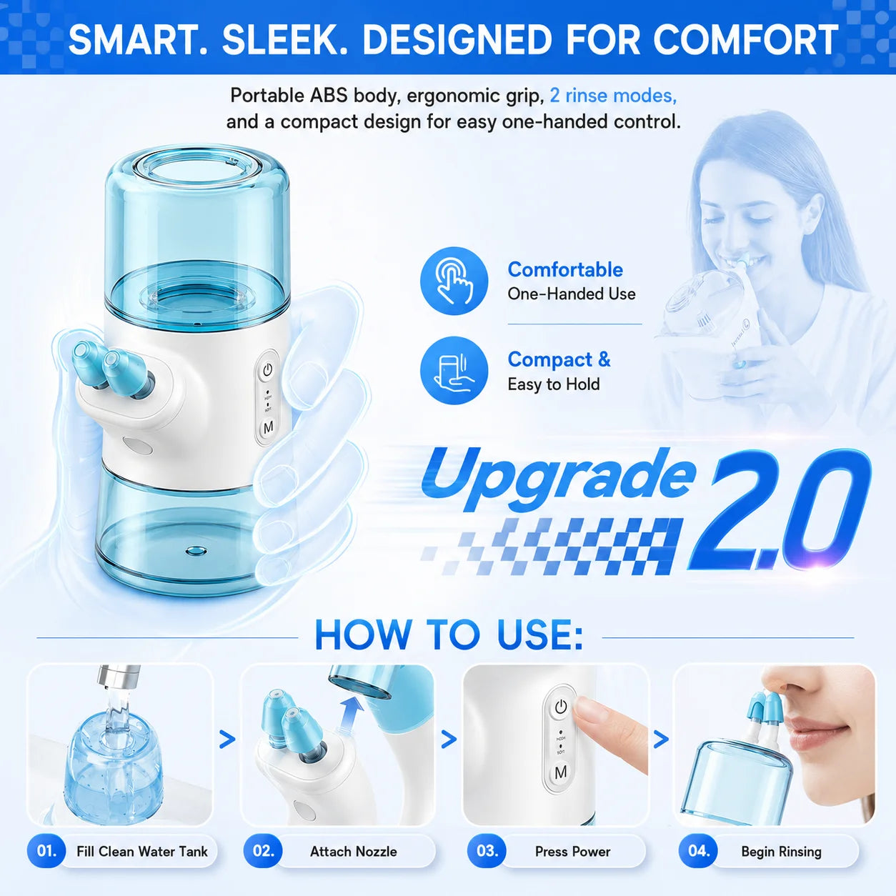 Portable Electric Nasal Irrigator for Sinus Relief - 4