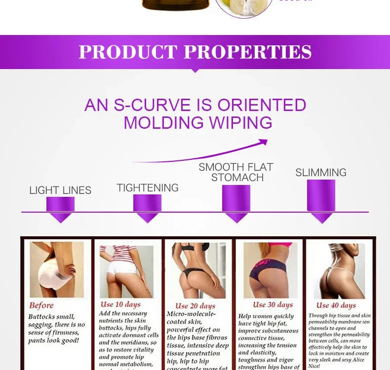 Hip and Breast Enhancement Oil Set Natural Body Shaping Treatment