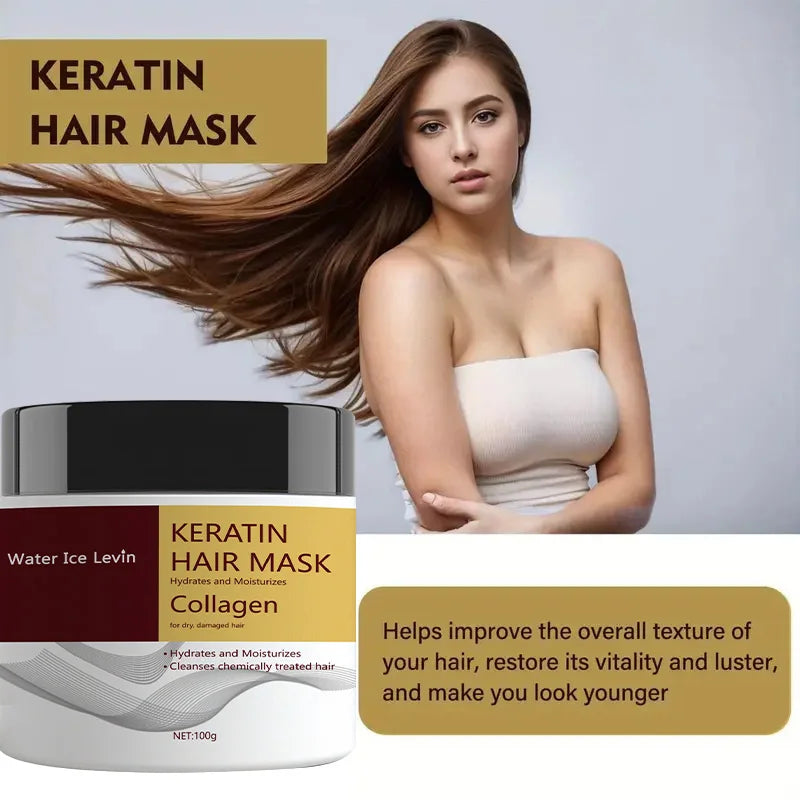 Collagen and Keratin Hair Mask for Deep Hydration and Repair 100g