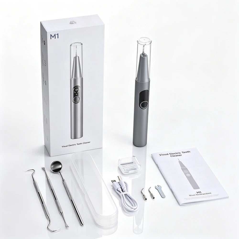 Visual Ultrasonic Tooth Cleaner with HD Camera for Tartar Removal