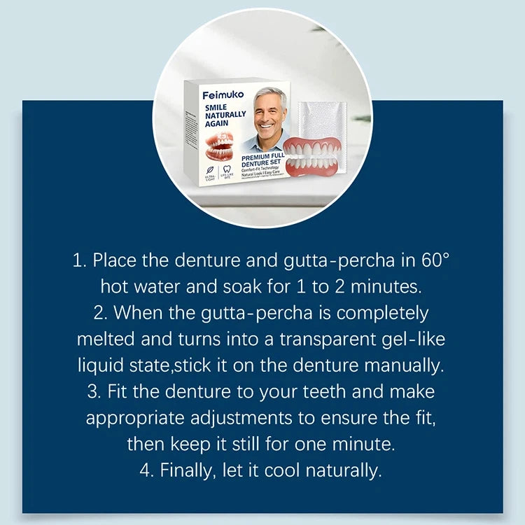 Comfort Fit Natural Look Denture Set for Men and Women