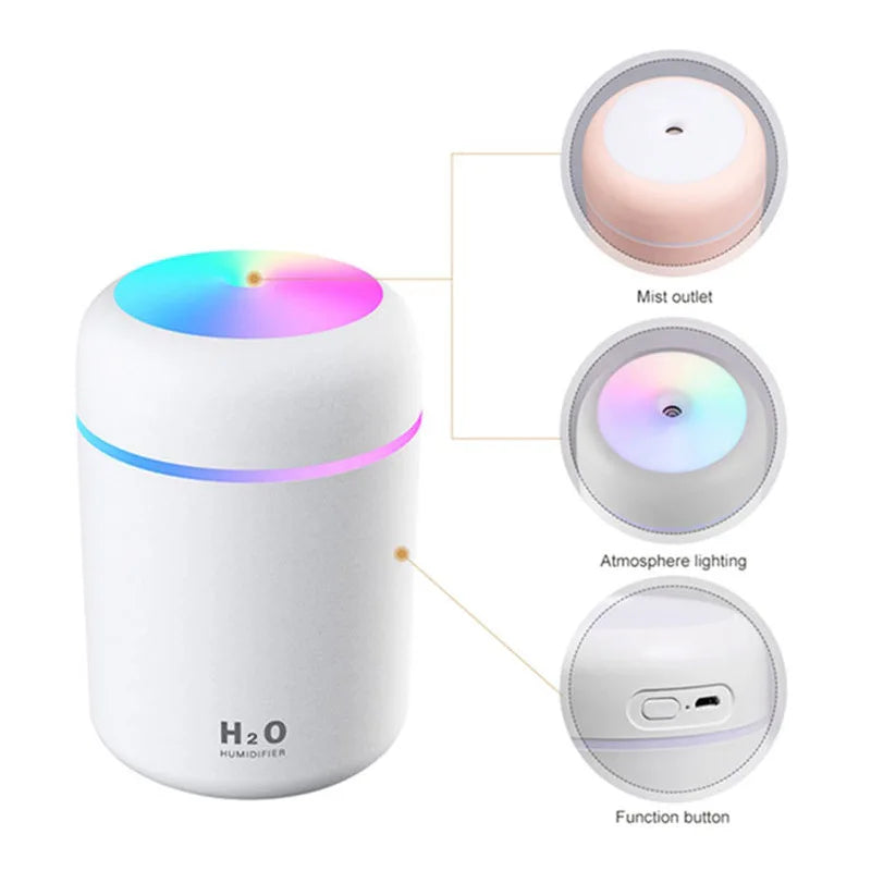 Portable Ultrasonic Humidifier Cool Mist Aroma Diffuser USB Powered
