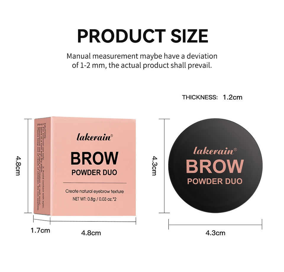 Dual-Tone Eyebrow Powder Palette with Brush