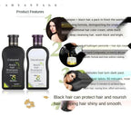 Dexe Black Hair Dye Shampoo Instant Natural Color Restorer 400ml