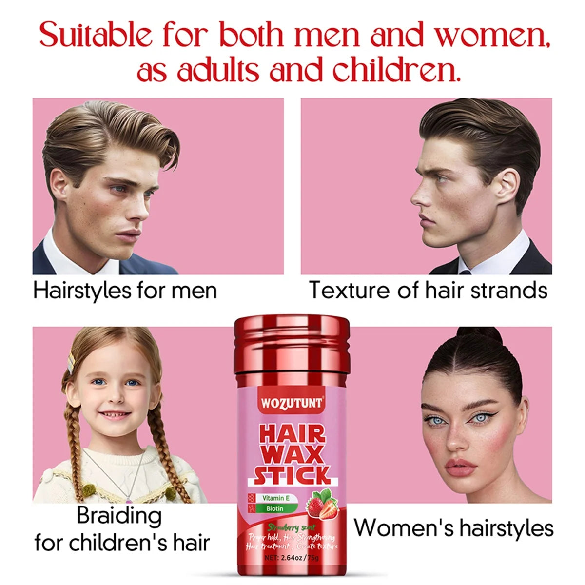 Hair Wax Stick with Styling Accessories Kit for Flyaway Control - 12