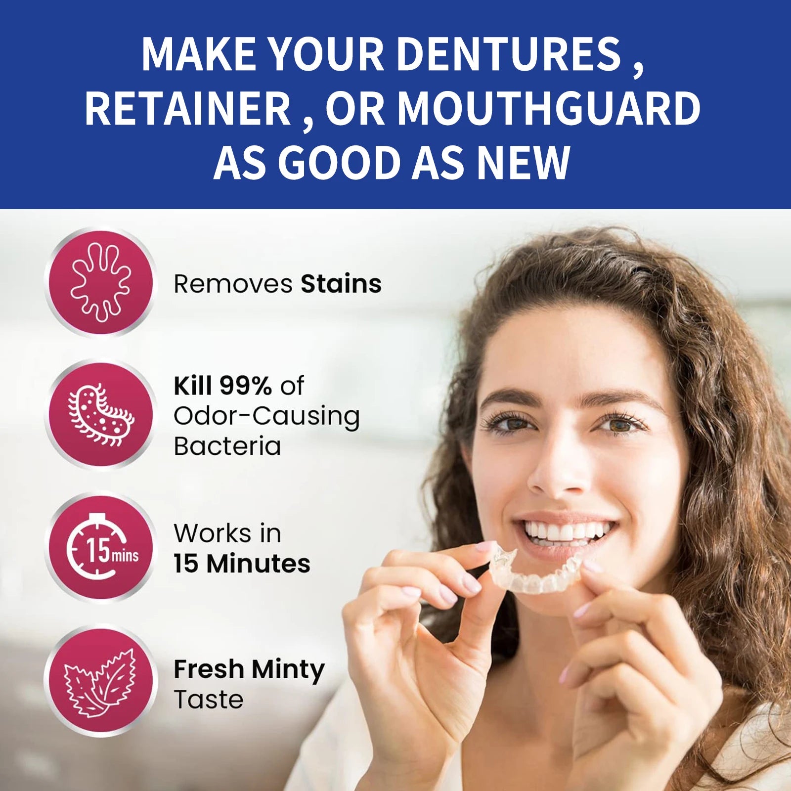 Denture and Retainer Cleaning Tablets for Deep Stain Removal - 4