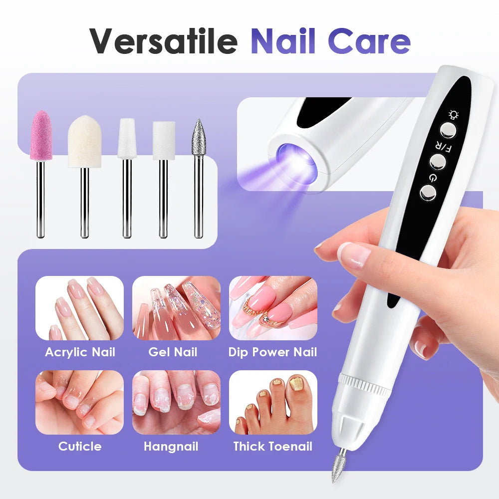 2-in-1 Portable Electric Nail Drill with Built-in UV Lamp - 9
