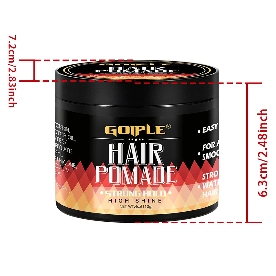 Goiple Men Hair Pomade Strong Hold High Shine Styling Gel Wax 113g - 3