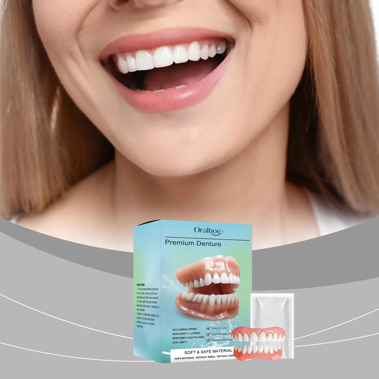 Temporary Cosmetic Denture Set for Smile Improvement - 7