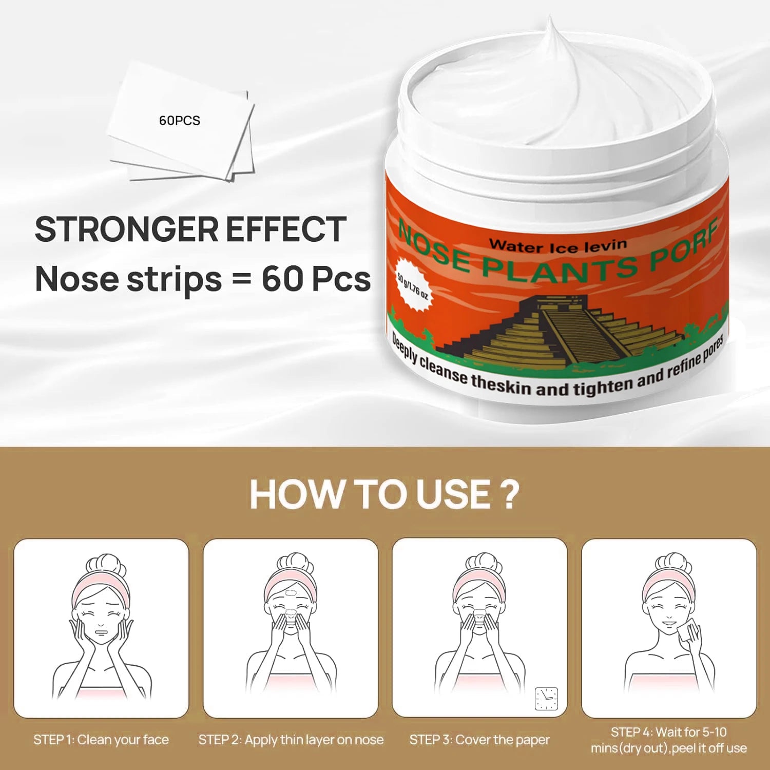 Collagen Honey Pore Refining Mask Set with 60 Nose Strips - 1