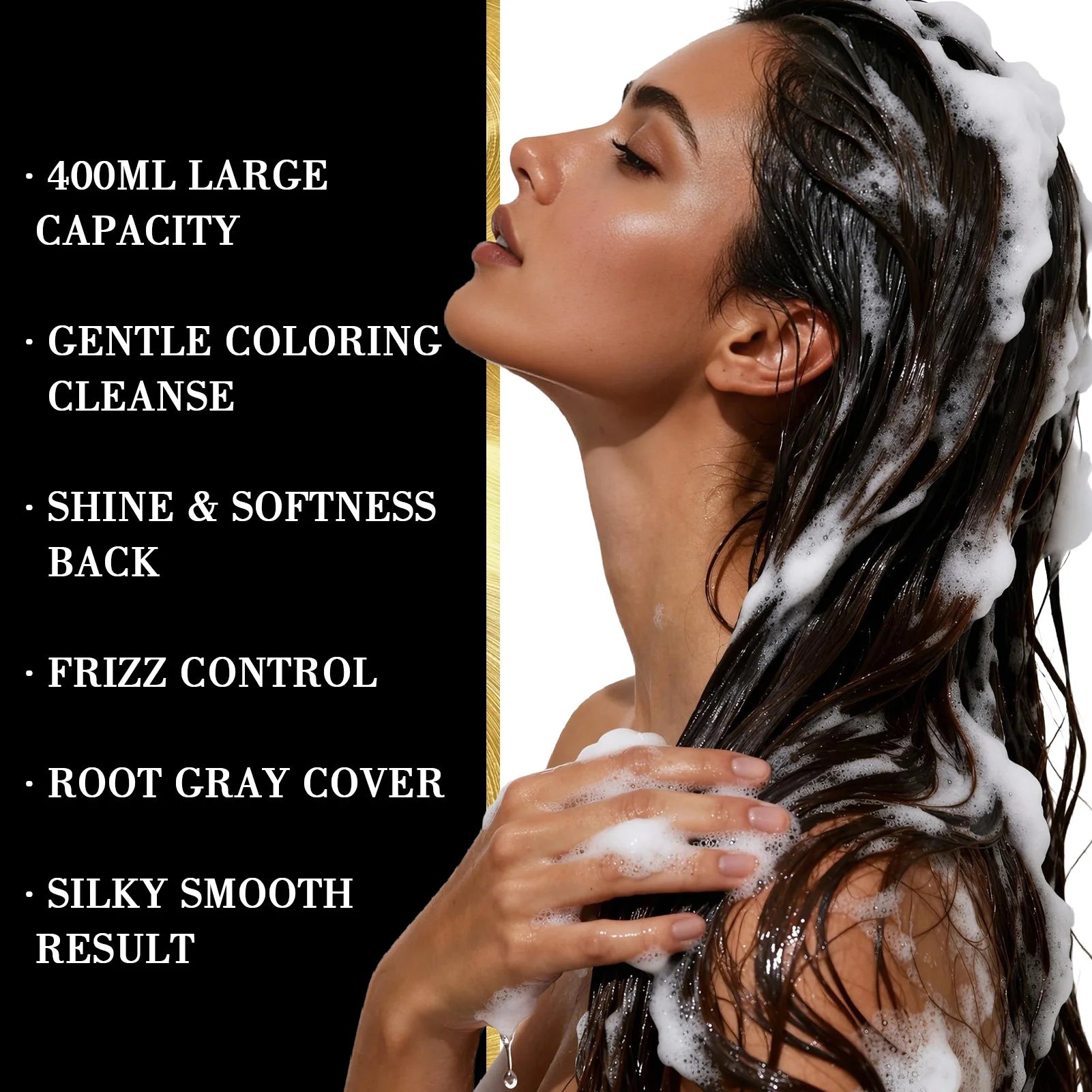 3-in-1 Black Hair Dye Shampoo and Rose Peppermint Moisturizing Spray - 9