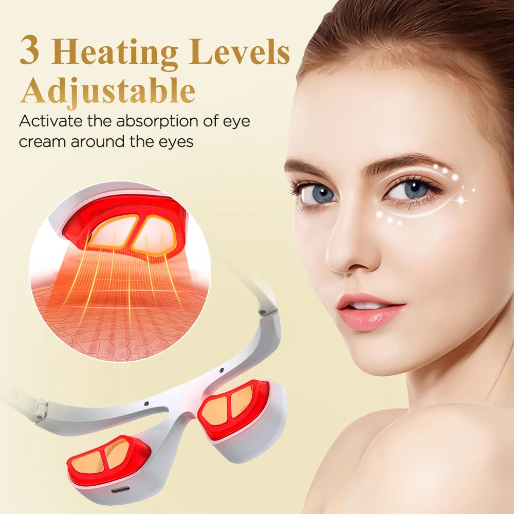 3D LED Red Light Therapy Eye Massager for Fatigue and Dark Circles