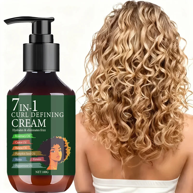 7 In 1 Curl Defining Cream 100g Anti Frizz Moisturizing Hair Styling