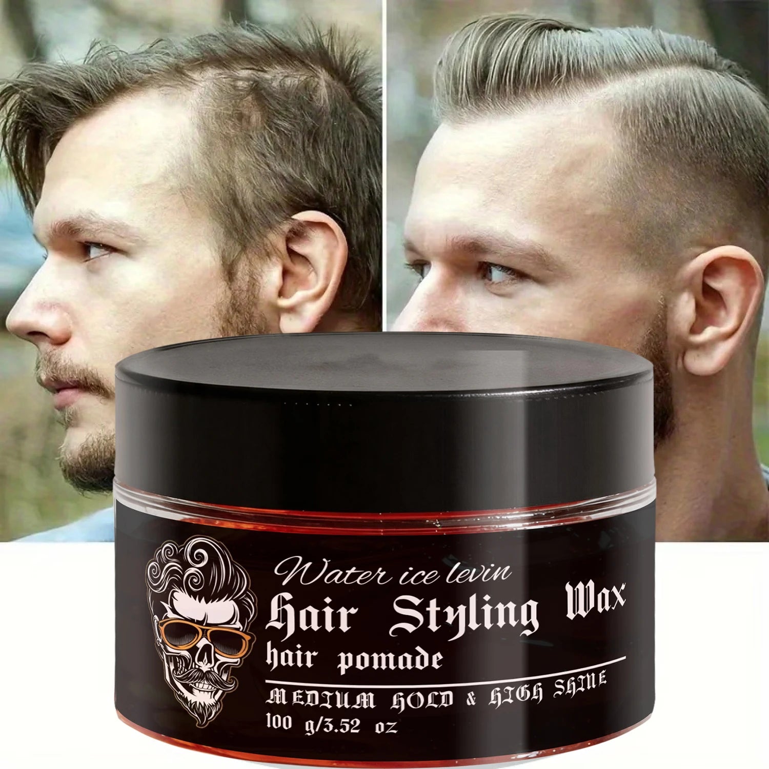 Biotin Keratin Hair Pomade Rosemary Oil Medium Hold Styling Wax 100g - 7