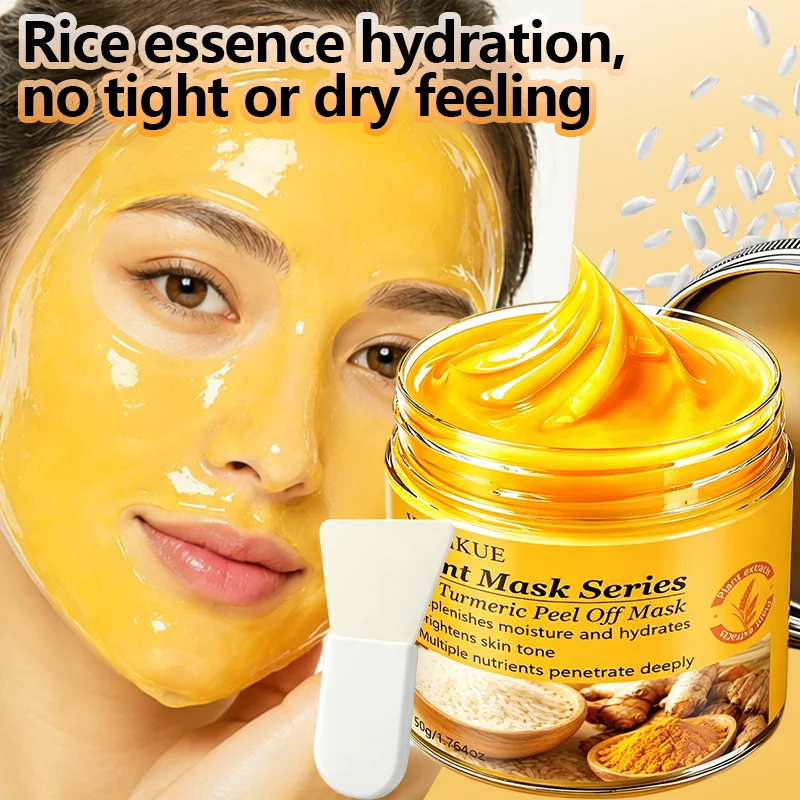 Rice Turmeric Peel Off Face Mask Hydrating Exfoliating Gel 50g