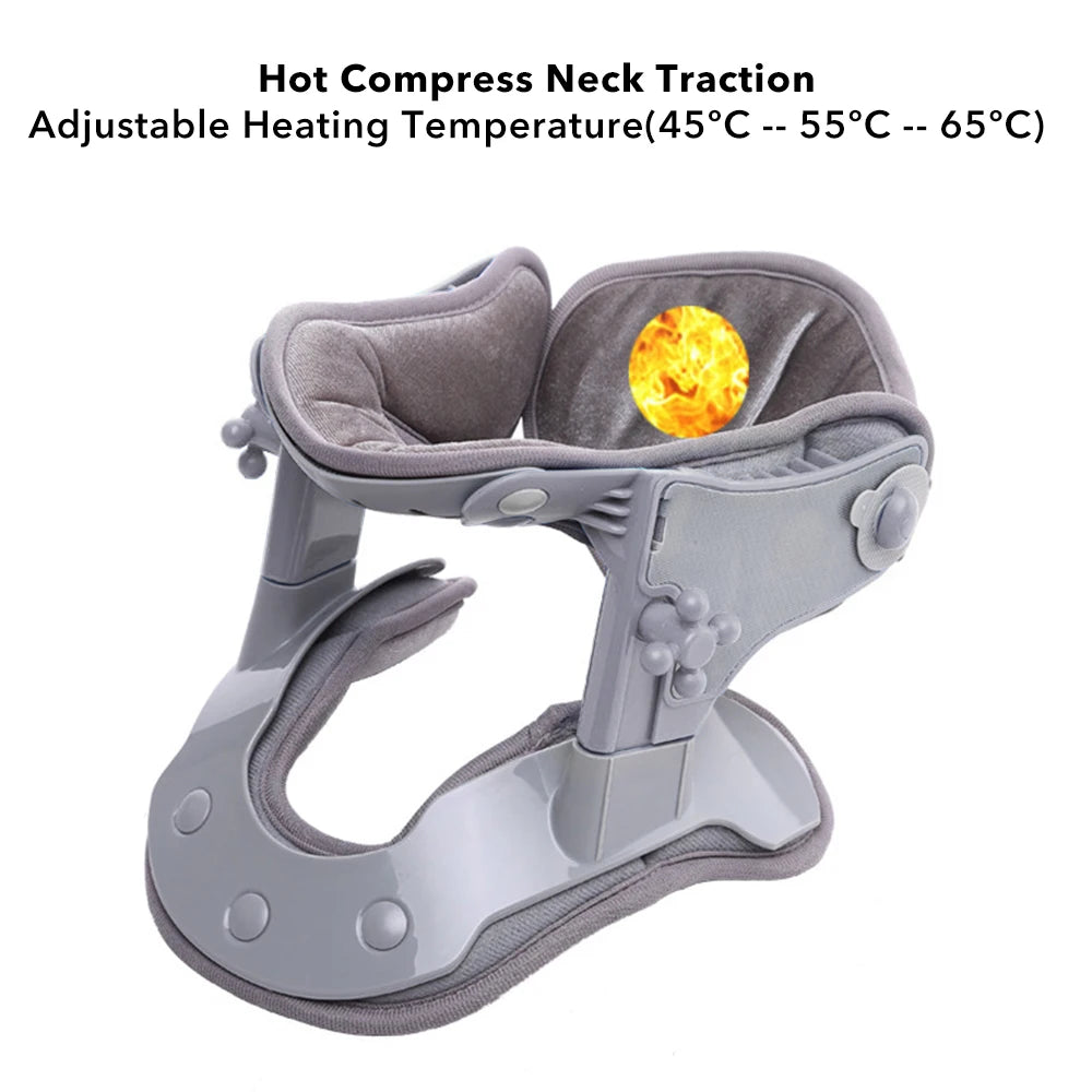 Heated Adjustable Cervical Neck Traction Stretcher and Support - 9