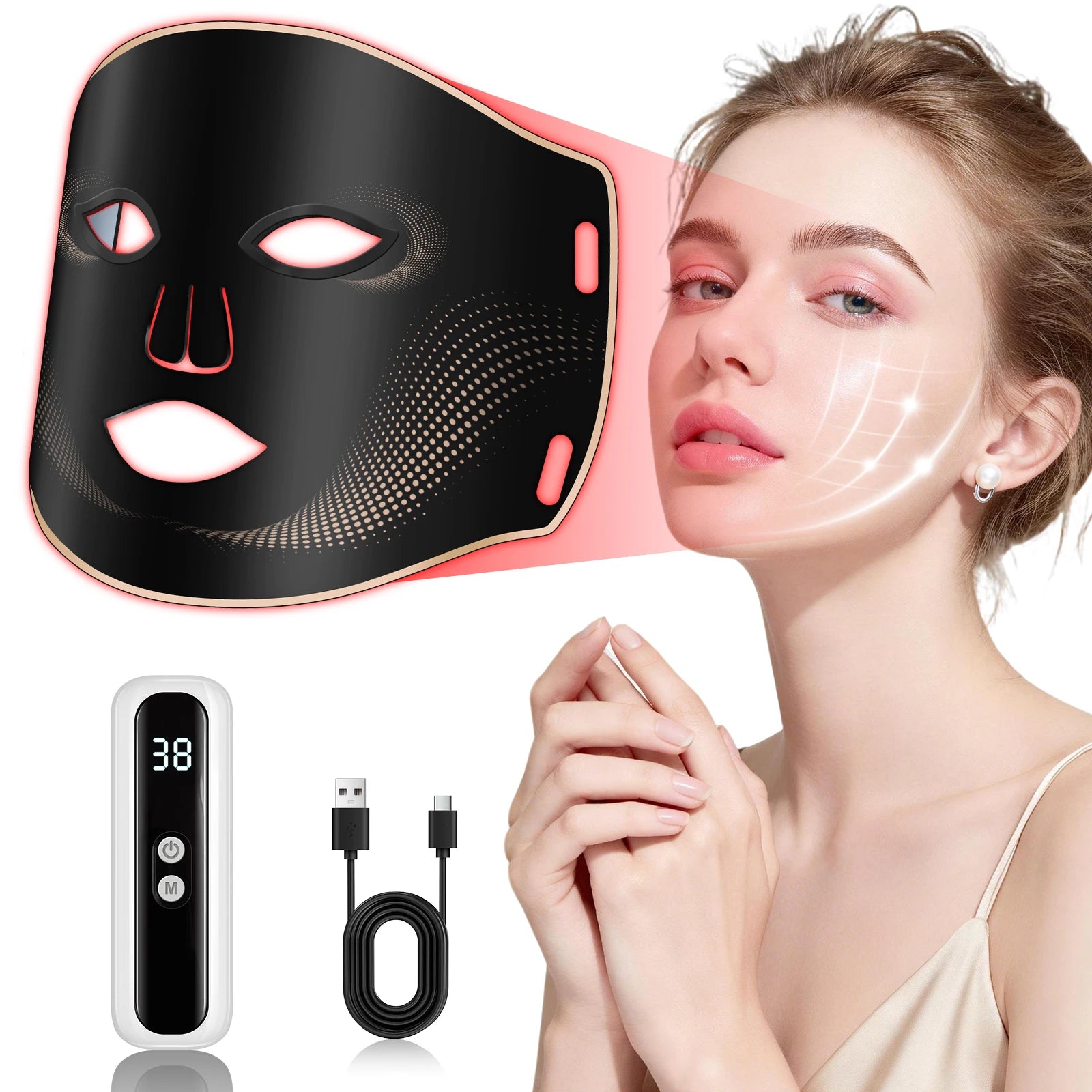 7-Color LED Silicone Facial Mask for Skin Rejuvenation - 7