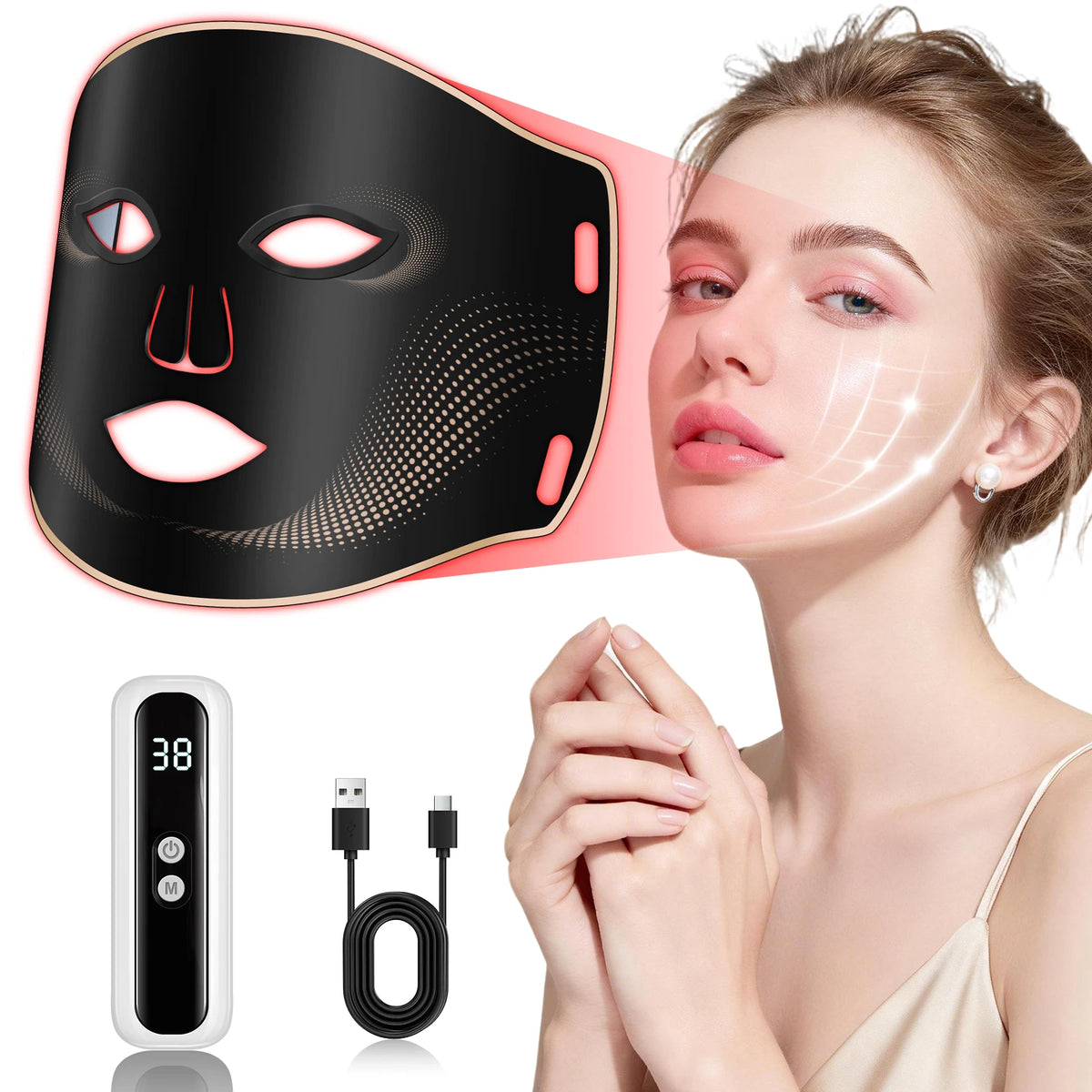 7-Color LED Silicone Facial Mask for Skin Rejuvenation