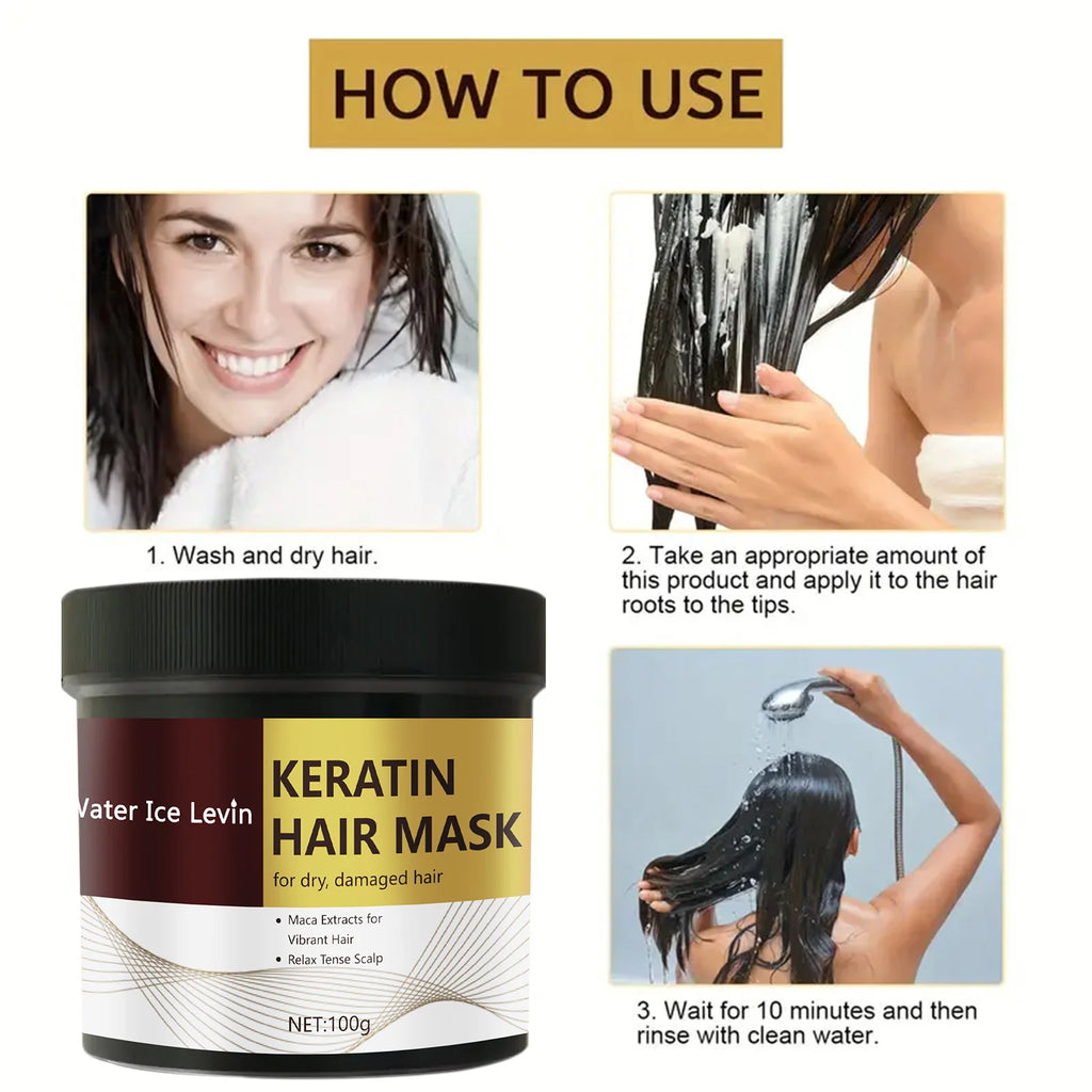 Keratin Hair Mask Deep Repair Conditioner for Dry and Damaged Hair 100g