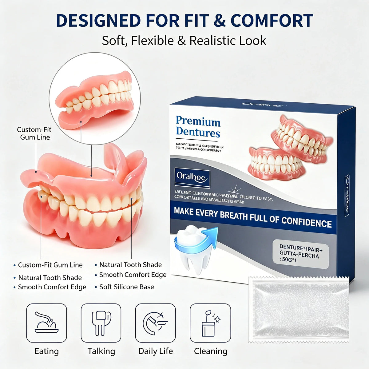 Cosmetic Silicone Teeth Covers for Smile Confidence