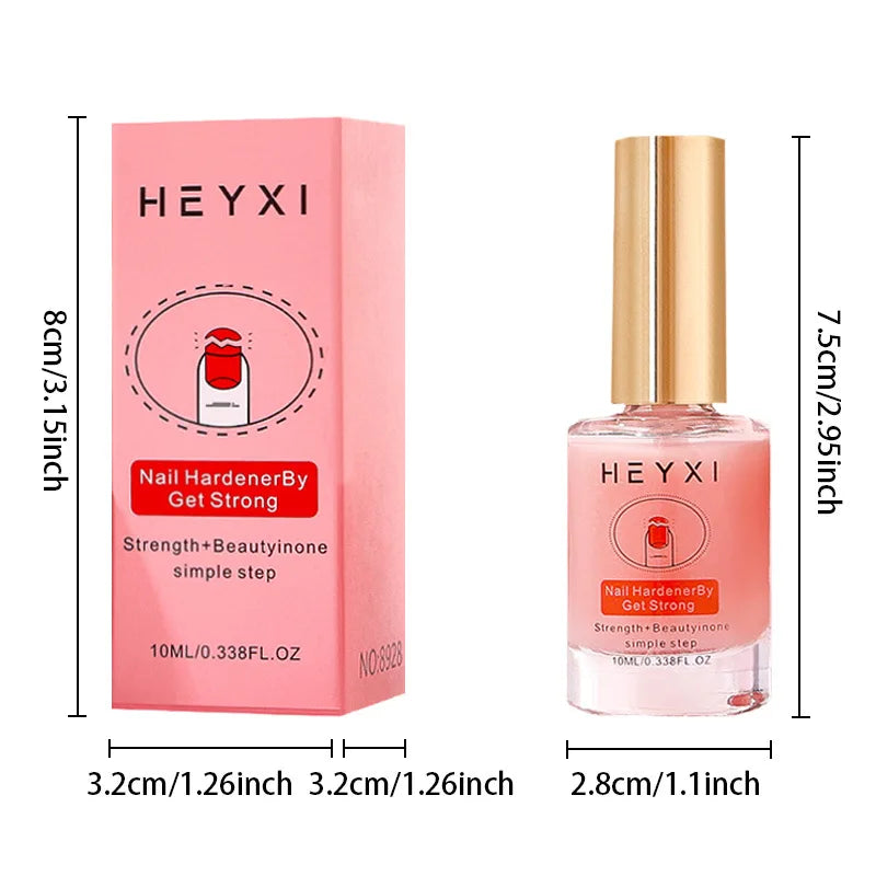 HEYXI Pink Nail Hardener Polish Strengthening Gloss Treatment 10ml