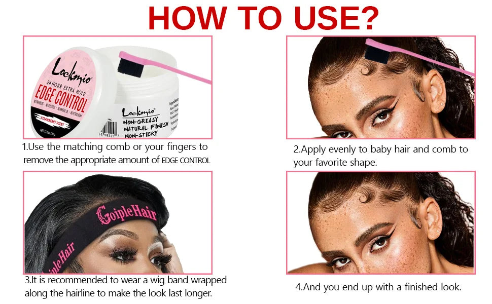 50g Edge Control Hair Styling Cream and Anti Frizz Wax - 10