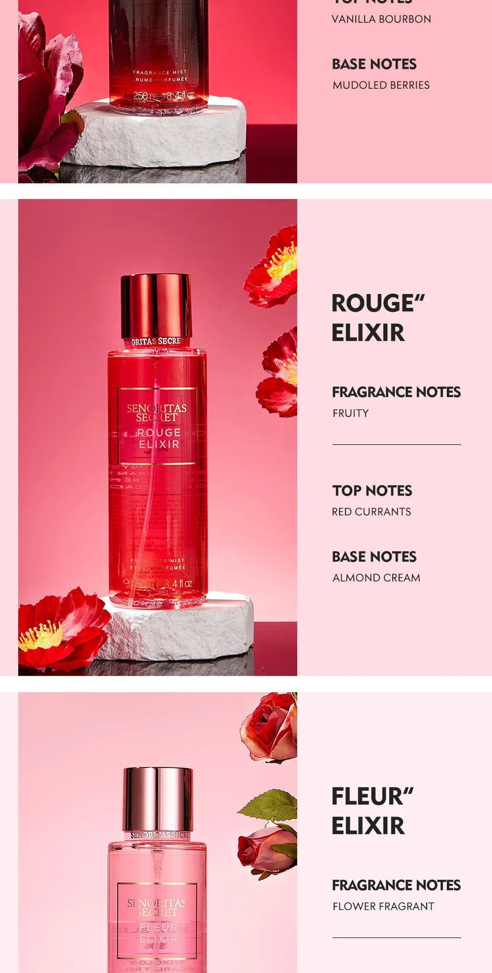 Floral Fruit Fragrance Mist Women Body Spray Vanilla Scent 250ml - 14