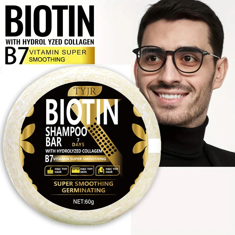 60g Biotin Shampoo Bar Hair Moisturizing and Smoothing Soap