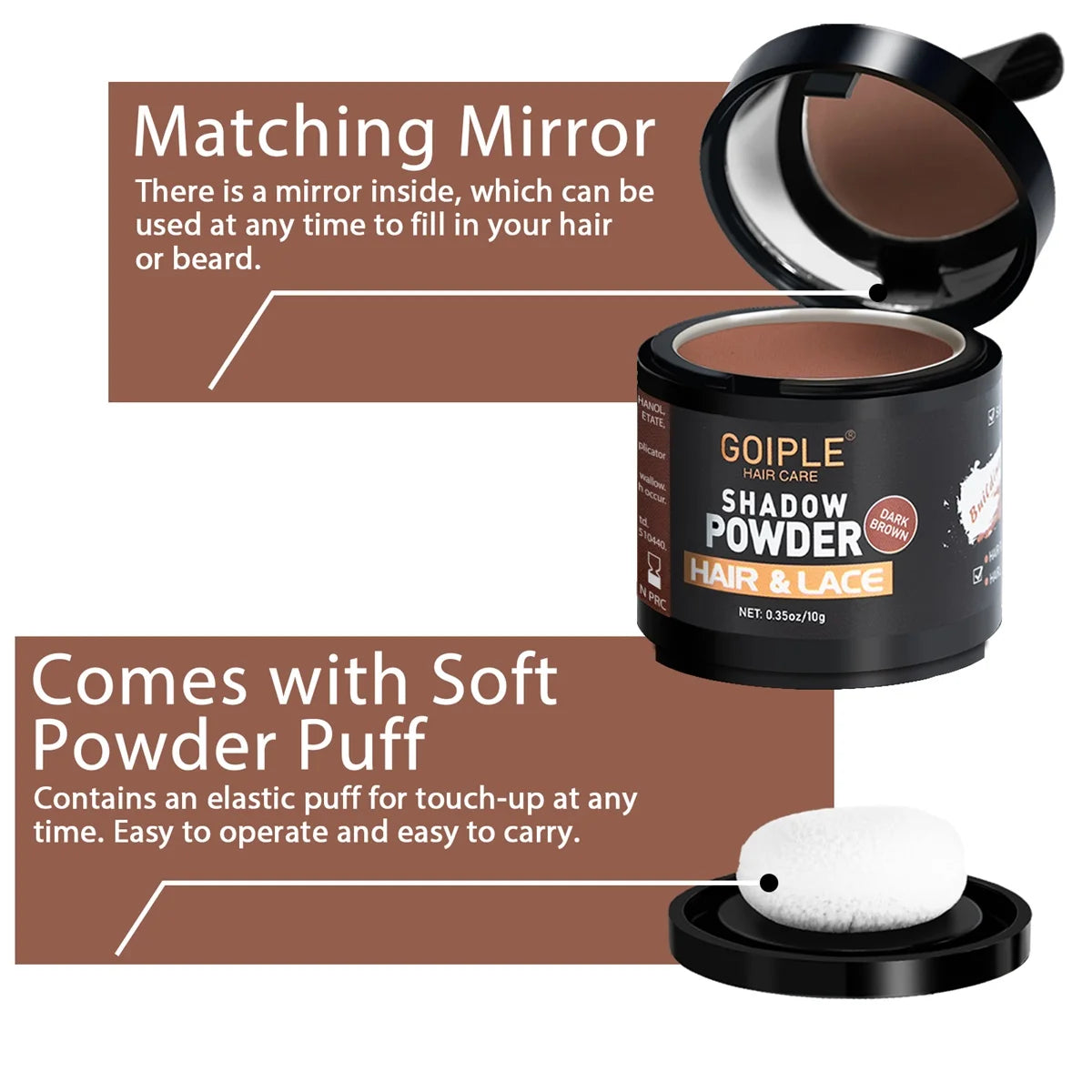 Goiple Hairline Powder and Beard Pen Hair Root Touch Up Concealer Set - 8