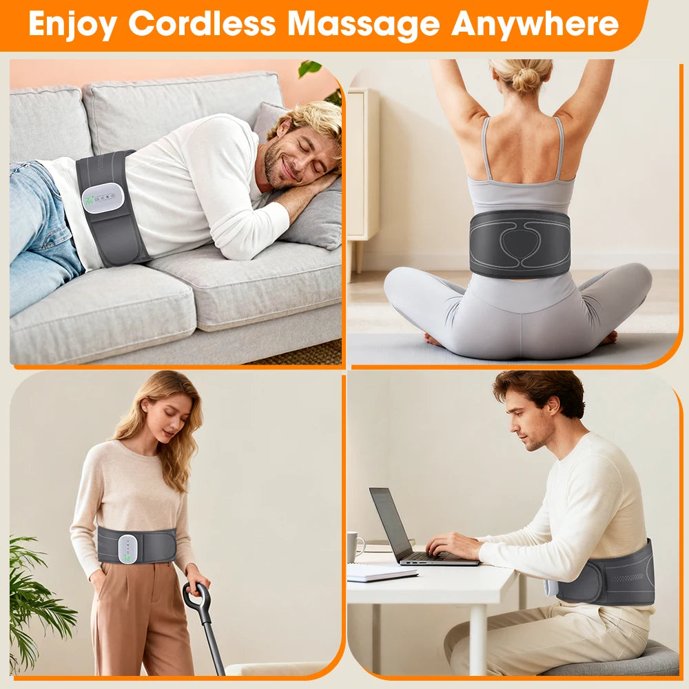 Cordless Heated Back Massage Belt with Air Compression