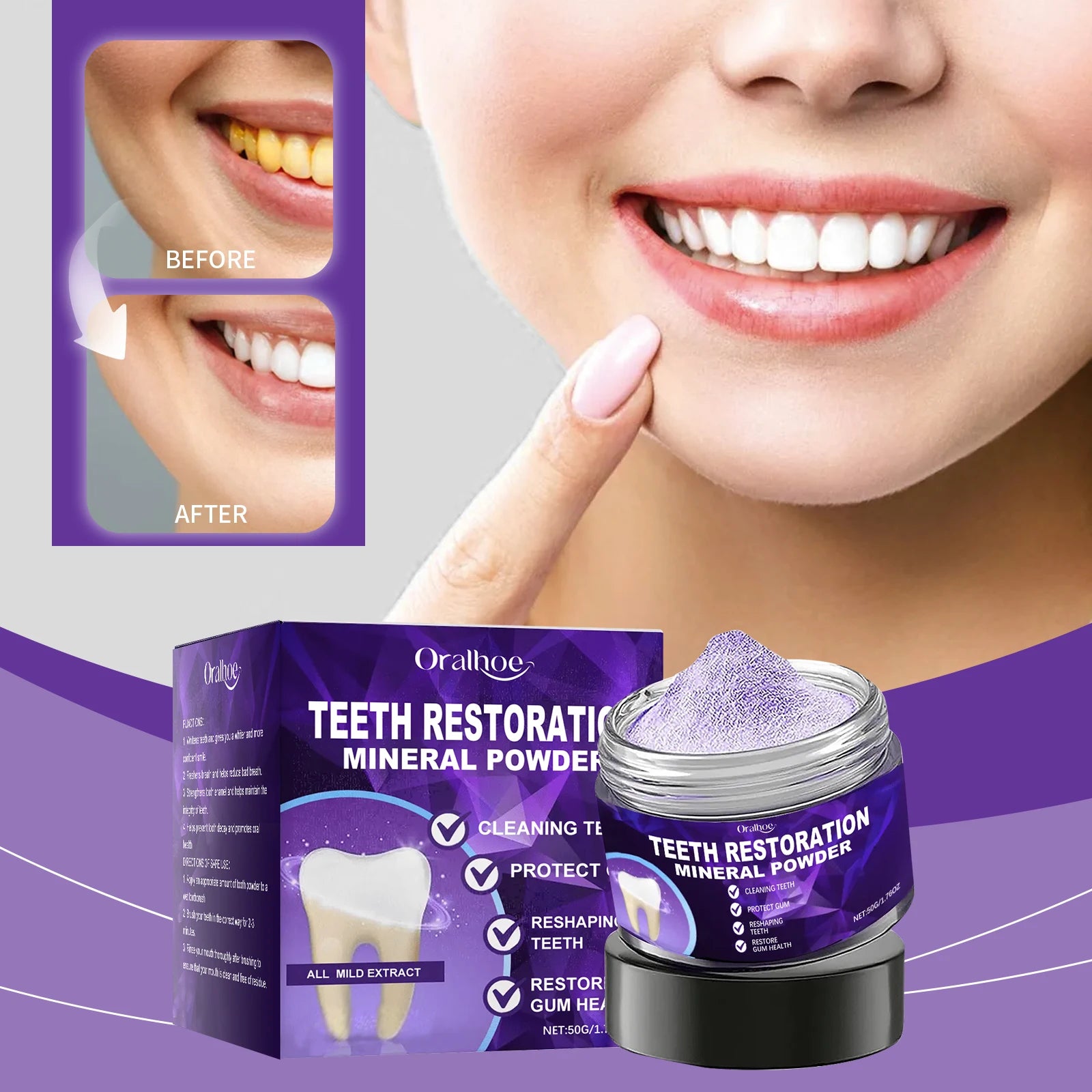 Teeth Whitening and Plaque Removal Cleaning Powder - 7