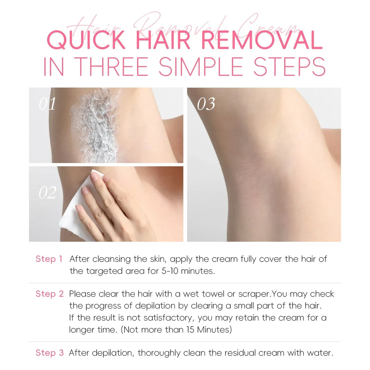 Gentle Painless Hair Removal Cream for Sensitive Body Areas