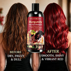 7 In 1 Burgundy Hair Dye Shampoo Instant Gray Coverage 100ml