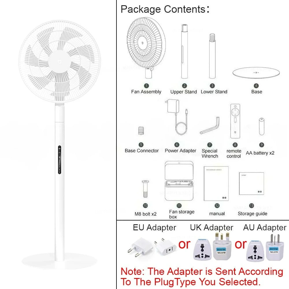 Mijia Smart DC Inverter Floor Fan Pro Ultra Thin Portable Pedestal Fan