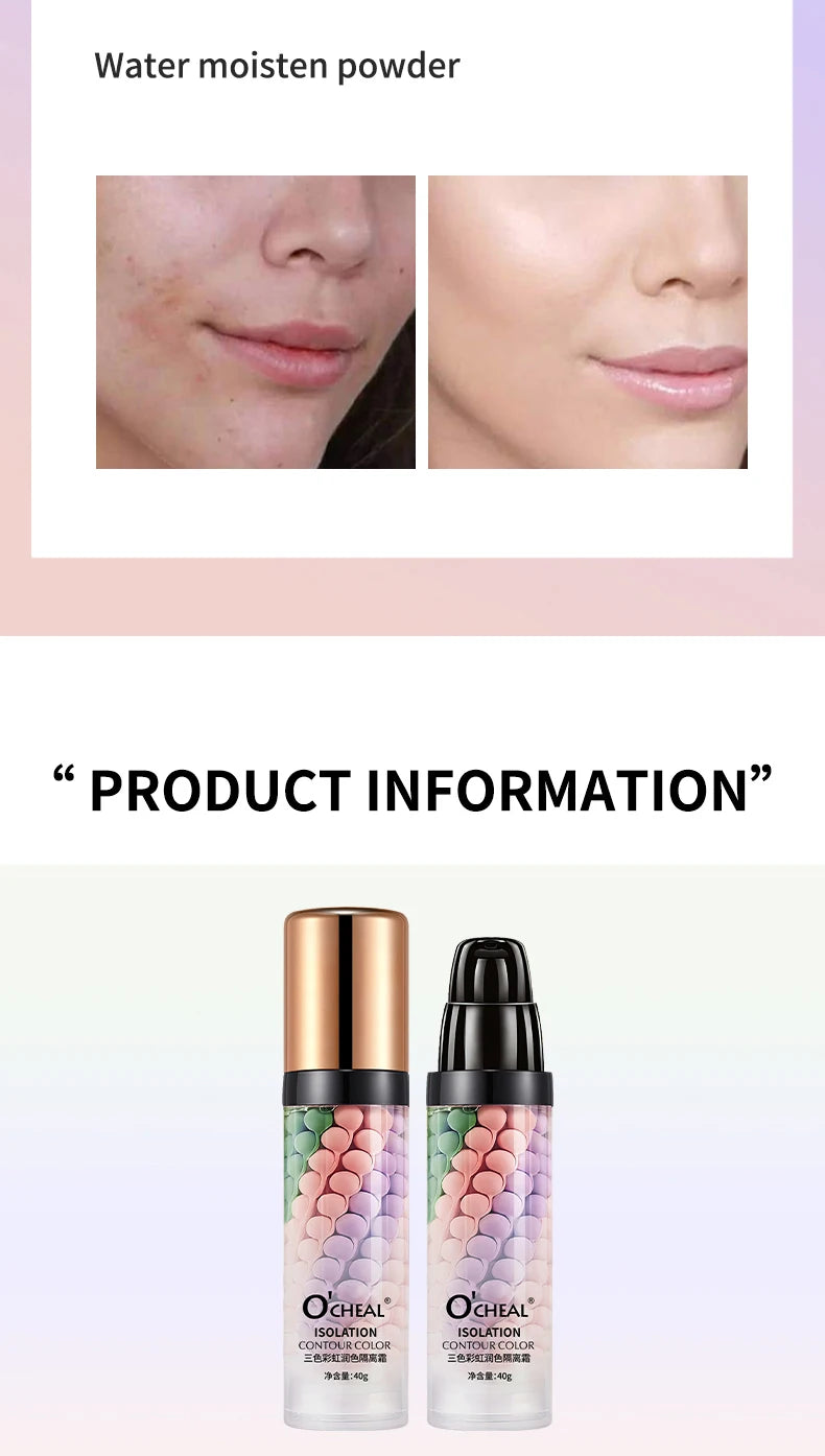 OCHEAL Tri Color Makeup Primer Moisturizing Face Isolation Cream - 18