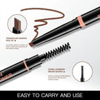Waterproof Triangular Eyebrow Pencil with Grooming Brush