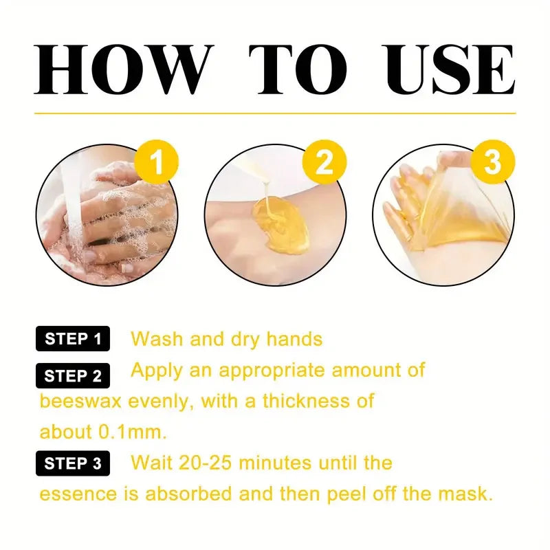 Honey Bee Venom Hand Wax Mask Moisturizing Exfoliating Treatment 60g - 6