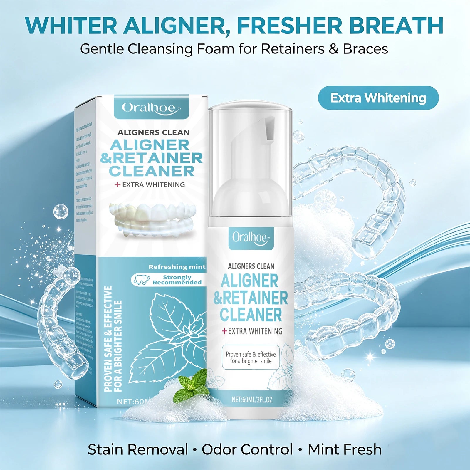 Foaming Aligner and Retainer Cleaner for Fresh Breath - 3