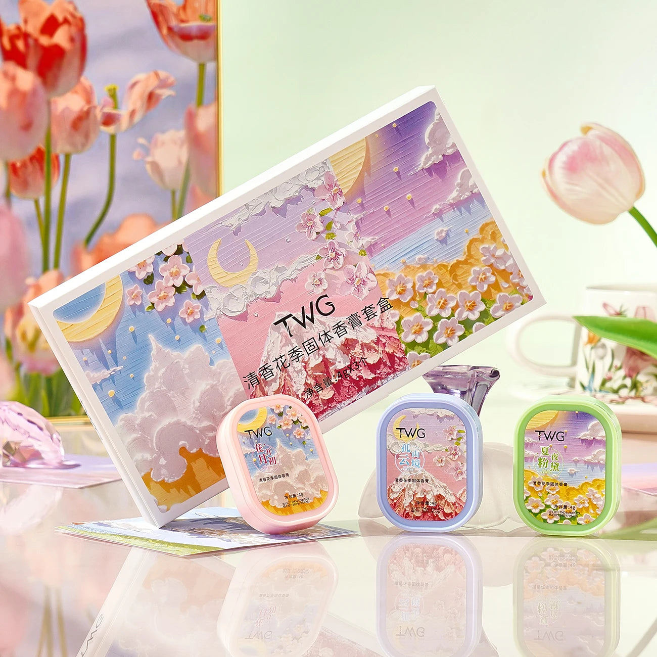 TWG Flower Season Solid Fragrance Set 3pc Portable Perfume Balm - 5