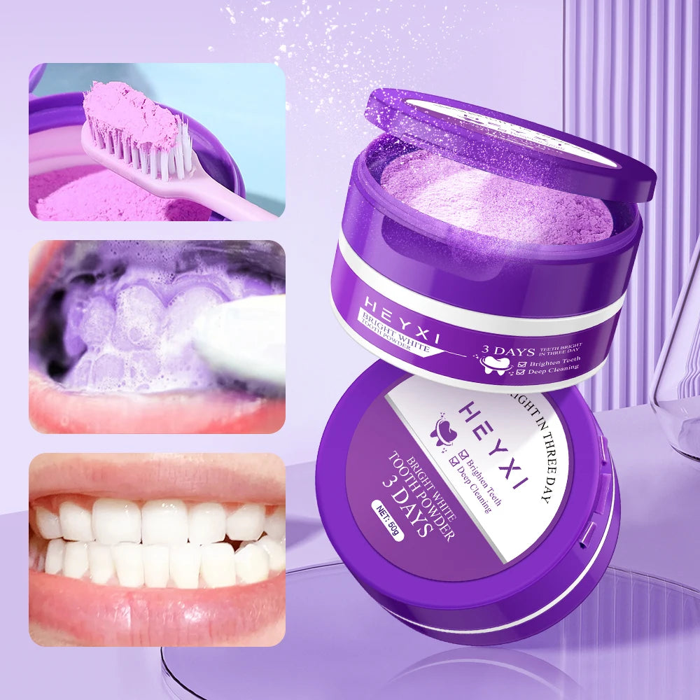 Heyxi Purple Tooth Powder Teeth Whitening and Deep Cleansing Formula