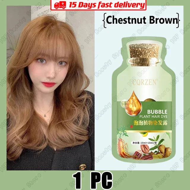Natural Plant Herbal Extract Hair Dye Shampoo for Gray Hair Coverage