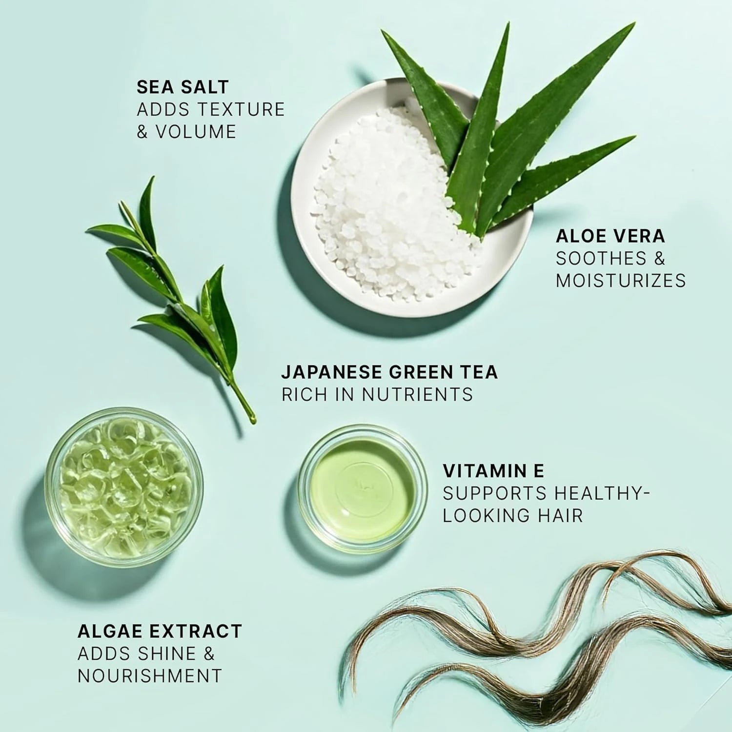 Sea Salt Hair Styling Spray with Aloe Vera and Hyaluronic Acid 100g