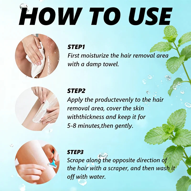 Refreshing Hair Removal Cream 60g Bisabolol and Mint Infused - 9